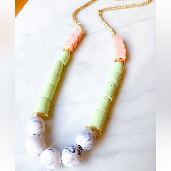 Handmade Polymer Clay Statement Necklace - Picture 1 of 5